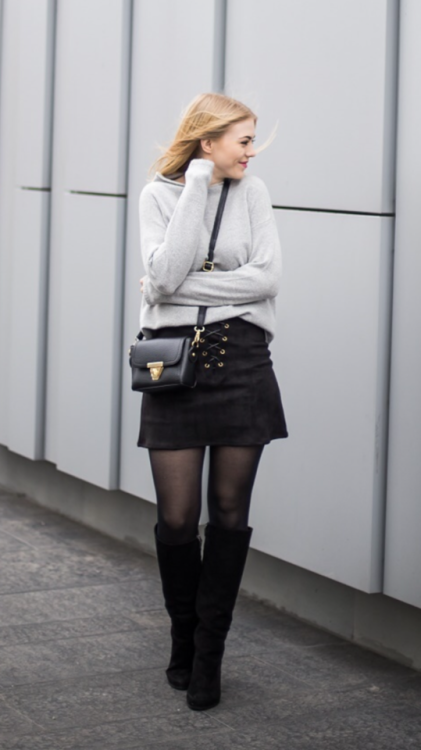 Suede laced skirt - Fashion Tights - View more of this fashion at www.fashion-tights.net/fash