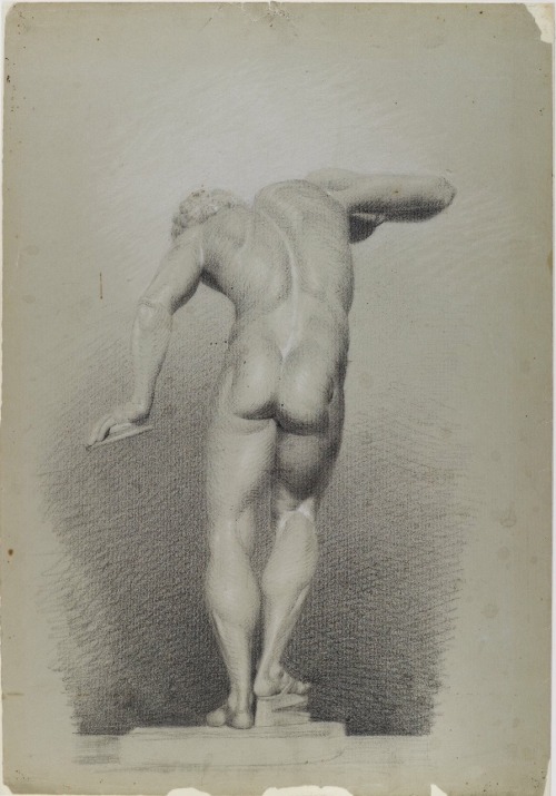 Nude study. Art by Daniel Huntington.(1816-1906).