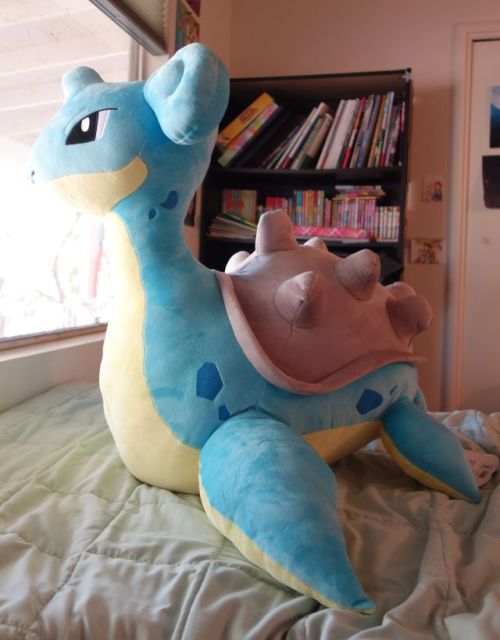 pokescans: Big Size Lapras plush, around 27″ tall. The last picture is a size comparison with 