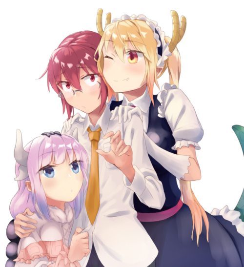 ✧･ﾟ: *✧ One Happy Family ✧ *:･ﾟ✧♡  Characters ♡ : Kobayashi ♥ Tohru with Kanna Kamui♢  Anime ♢ : Kob