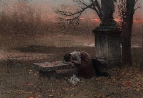 cwenei - Immersed in thought or Abandoned Jakub Schikaneder