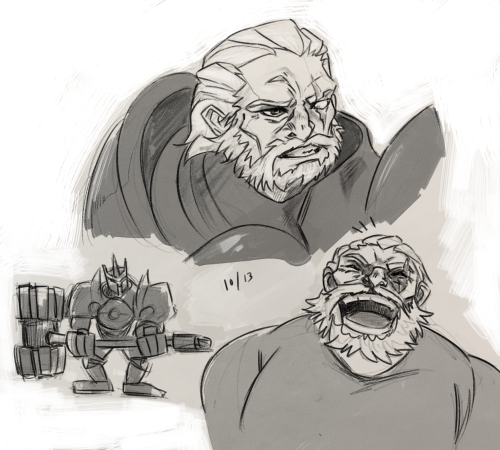 Inktoberwatch days 13-18Reinhardt, Roadhog, Soldier:76, Symmetra, Torbjorn, Tracer