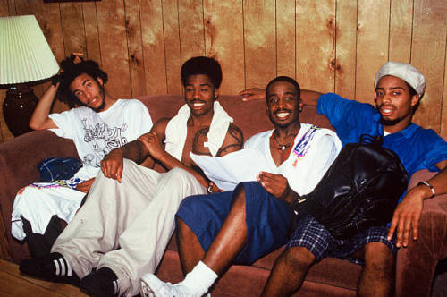 The Pharcyde backstage at KMEL Summer Jam 1993 at Shoreline Amphitheatre on July 31, 1993 in Mountai