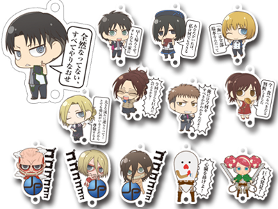 A select look at all the merchandise from the SnK x Tokyo Joypolis Theme Park collaboration, originally previewed here!Items range from passport cases for entry tickets, photo studio frames (For photobooths and ride pictures), postcards and acrylic charm