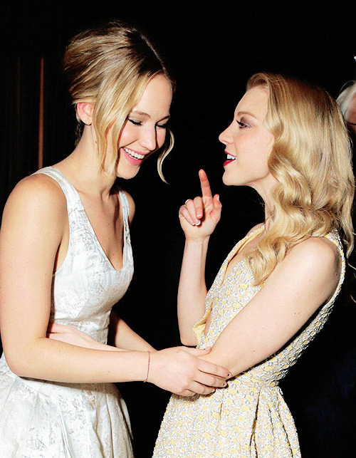 daily-lawrence:  “She [Jennifer] will make you laugh at the most inappropriate times, just before the cameras start rolling. Jen is a bundle of energy. She’s very loud and she likes to joke and laugh when the cameras are off.” 