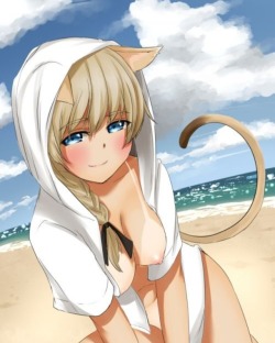 smitten-kitten-nya:  Master loves going to the beach with kitten
