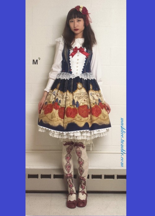 mushlice: New dress: Snow White’s Patchwork Apples jumper skirt II *sentimental circus co lab