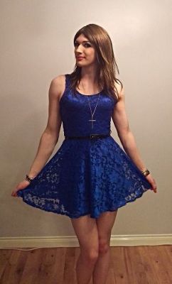 lchdress:  Sissyboy in blue dress