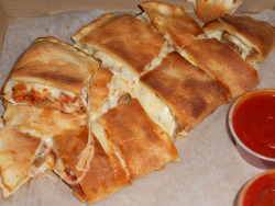 fatty-food:  Meatball Parmesan Calzone (by