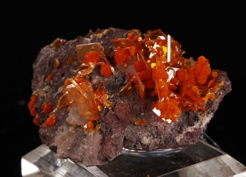 Mimetite on Windowpane Wulfenite - Rowley Mine, Theba, Arizona