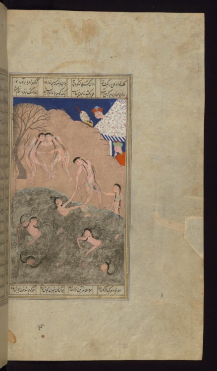 eastiseverywhere:Niẓāmī GanjavīAlexander the Great and His Men Watching Naked Girls Swim in the Sea 