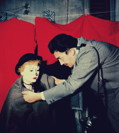 barcarole: Federico Fellini and Giulietta Masina filming La Strada.
