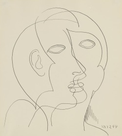 kirgiakos:  Man Ray (1890 - 1976). ‘INTERFACIAL’, ca.1944.Pen and ink on paper30.6 cm x 27.5 cm.-Also-