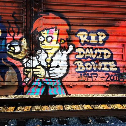 fluke-fanzine: Morning coffee with the Thin White Duke. A very Simpsons style David Bowie.(FLIMSprin