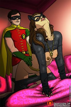 nude-superheroines:  Robin and Catwoman