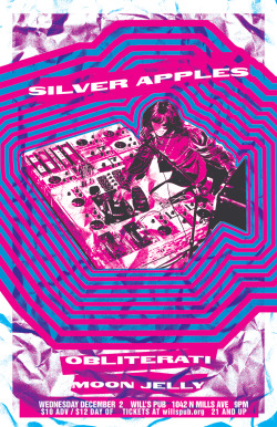 Promotional print material for Silver Apples, a 1960s New York origin psychedelic band.
