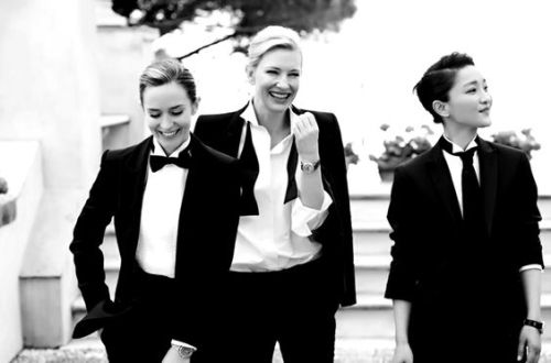 moviemakeher:Cate Blanchett, Emily Blunt and Zhou Xun suited up for IWC Schaffhausen’s ad campaign. 