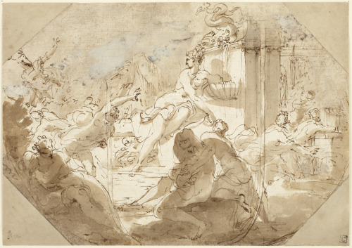 Diana and ActaeonGaetano Gandolfi (Italian; 1734–1802)undatedPen and brown ink with gray-brown