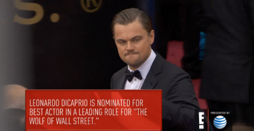 dicapriorgasm: leos got his game face on It looks more like his &lsquo;not gonna cry when I don&