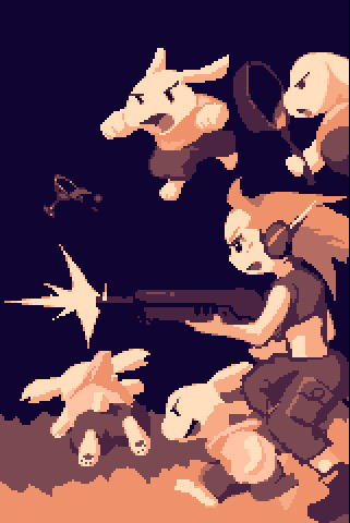 mistalenoz:  Original cavestory artworks by Pixel. Pixel is a boss. He makes a great game, great music, and great art. 