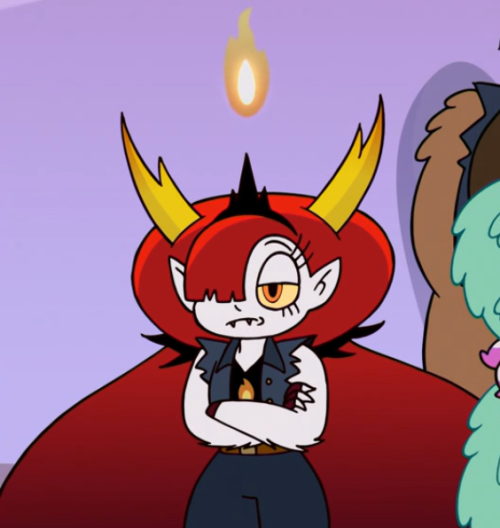 itsd-man:Ah, so that’s what Hekapoo looks like without her poofy dress wearing a  Biker outfit.