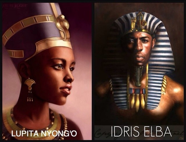 friendlycloud:  haneefistheonlyone:  Something done right  Nefertiti and Akhenaten
