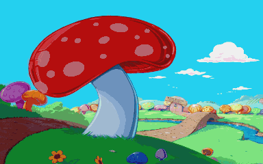 suppermariobroth:Scenic Mushroom Kingdom from Hotel Mario.
