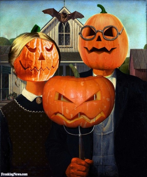 blackbadbeatitudes:Halloween American Gothic - by hobbit90