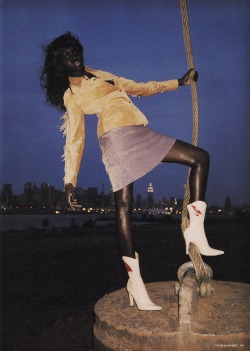 beammedownn: Alek Wek by Terry Richardson styling Edward Enninful i-D magazine 1997 