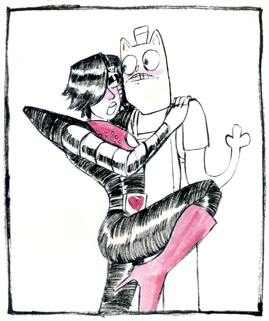 therinrinster:  “Ohhh, save me from the dangerous human, Burgerpants~“  bonus: