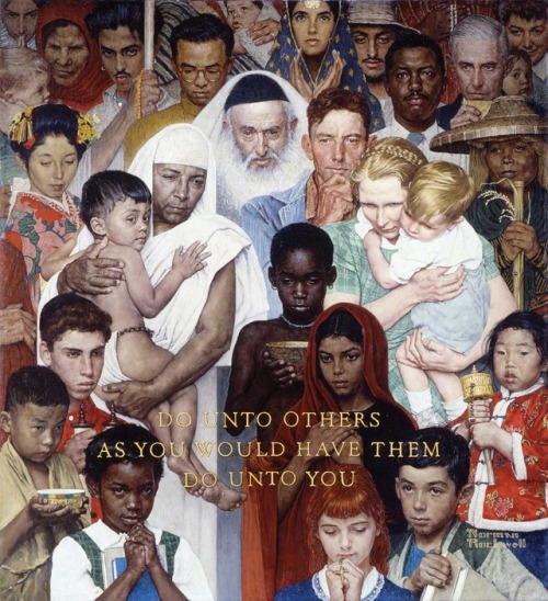 victorvanvoorhees:“Golden Rule” (1961) by Norman Rockwell