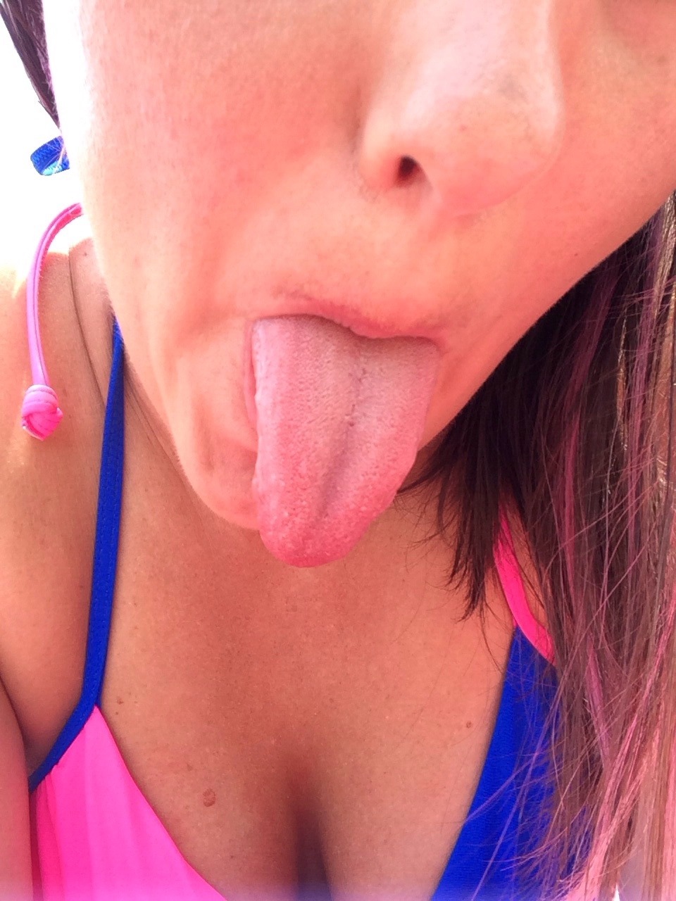 hornynurse32:  ☀️💖💙Being a little playful at the pool while laying in the