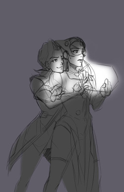 senshi-9:  Rough sketch of Sombra and Symmetra