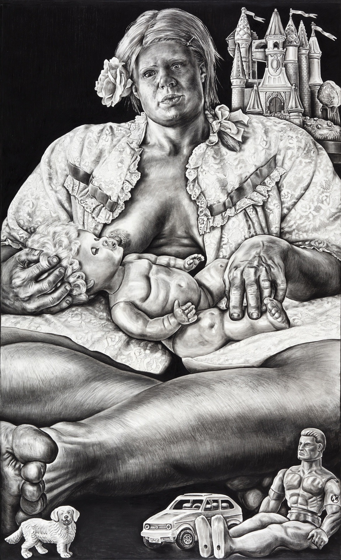 Stiina Saaristo - That’s right for me (charcoal drawing on paper glued on canvas. 2003)