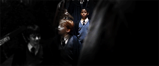 nearlyheadlessfinnick:  Dean Thomas seeing Hagrid for the first time. 