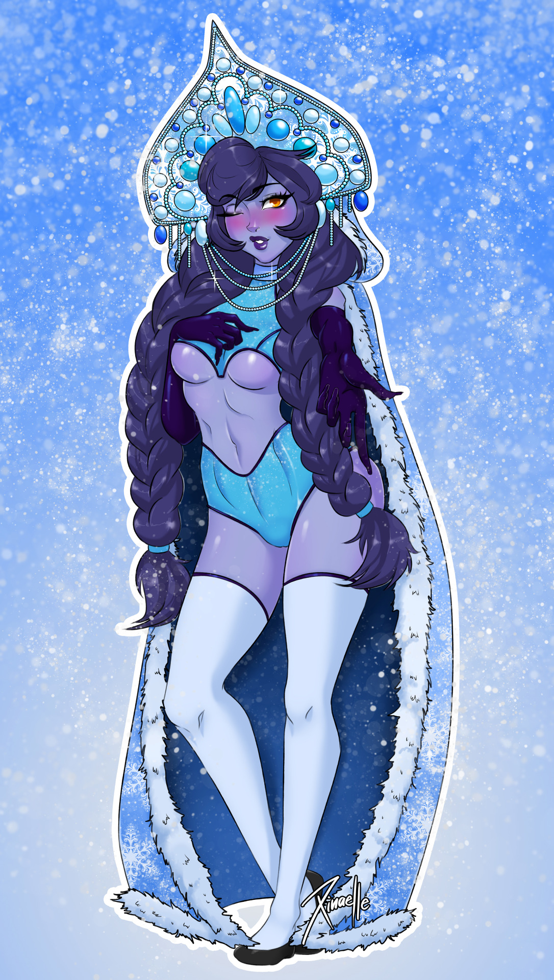 xinaelle-sfw: X-mas and Snow Maiden Milantha &lt;3 Commission for Patron    The