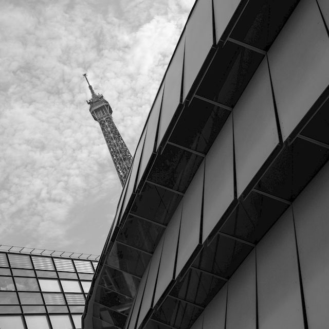 Architecture, Blackandwhite, Built Structure, Clouds And Sky, Eiffel Tower, Musée Quai Branly, Square, Tower by Francois itier on EyeEm