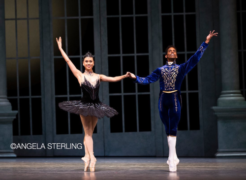 angelica generosa and jonathan batista photographed performing as odette/odile and prince siegfried 