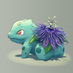 butt-berry:  Passionfruit flower Bulbasaur!My parents had these growing about eight years ago and they are the craziest flowers