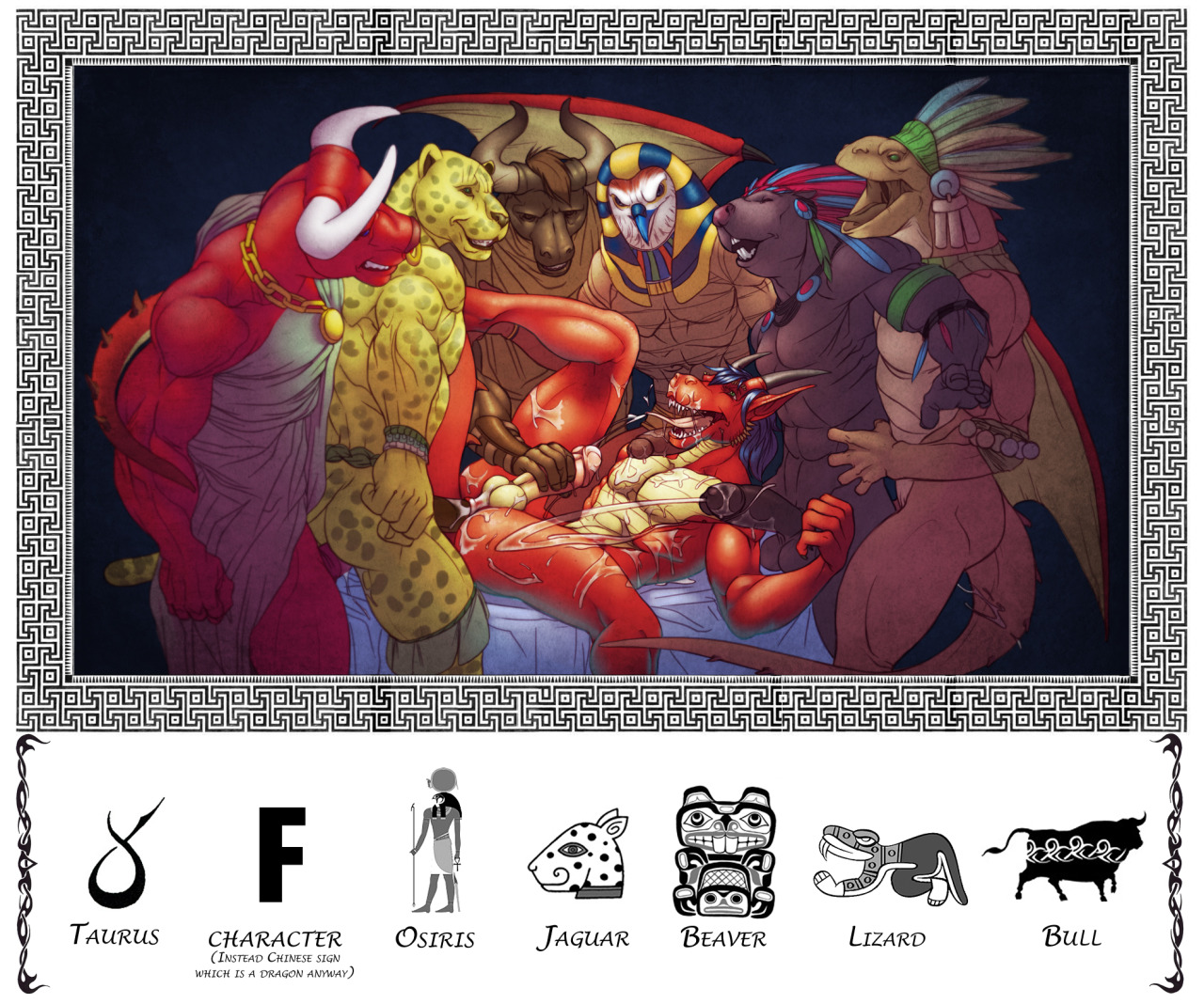 homodracofilo:  Zodiac orgies - by  nexus (* * * * * * *) (I post it at last)