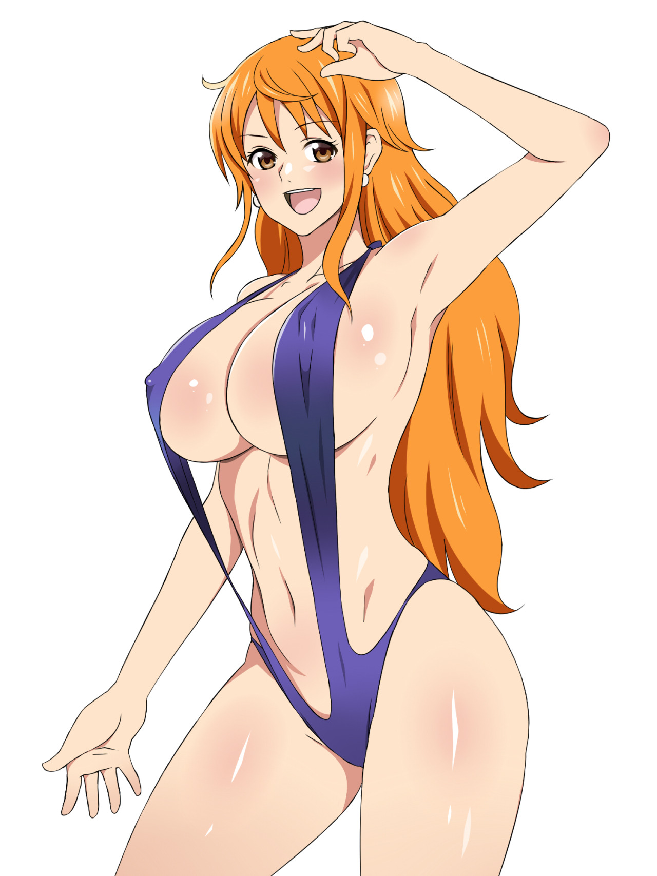 lewdanimenonsense: Nami wearing a sling bikini = woo Source  oh yea~ &lt; |D’‘‘‘