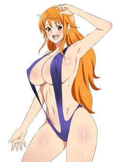 lewdanimenonsense: Nami wearing a sling bikini