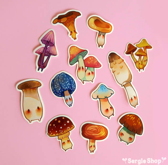 Itâs finally time⌠For the Mushroom Bros sticker set!!! đđđ I love these bros so so much. Iâm excited to finally launch em!! ...