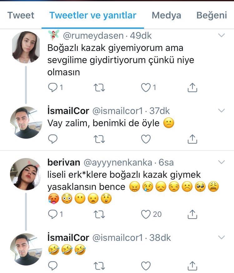 Boğazlı kazak yazıp...