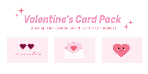 espoirthemes:  Valentine’s Card Pack a set of 3 horizontal and 3 vertical printables Going wit