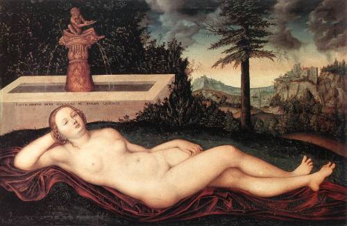 A Nymph at a Fountain, Lucas Cranach the Elder, 1518