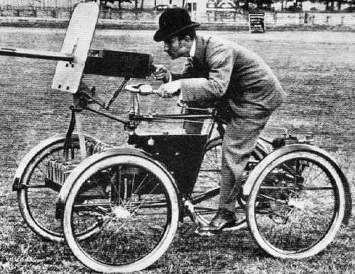 The Worlds First Motorized Armored Vehicle — The Simms Motorscout, 1898.The first motorized co