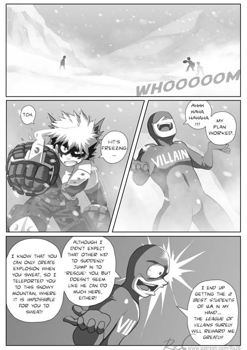 rx26: 6-pages short BHA comic about what if Kacchan is unable to secrete sweat, but discovers that h