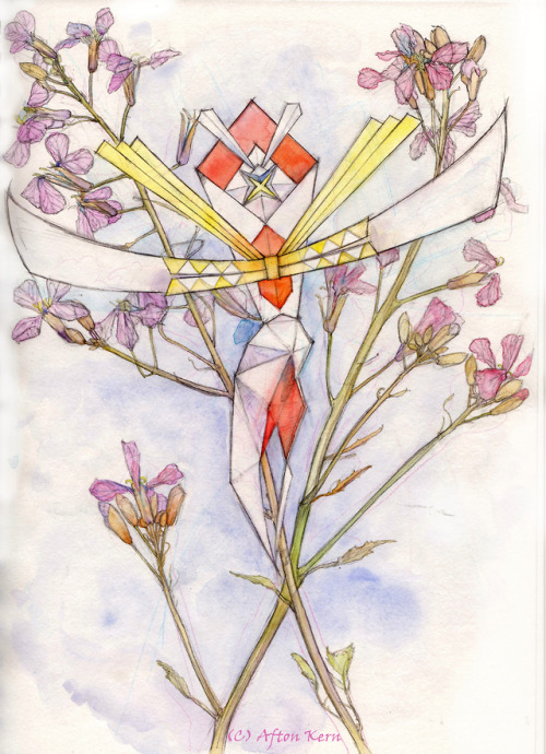 eremobates:Kartana amongst some wild radishes. The radishes were sketched from some stems I trimmed 