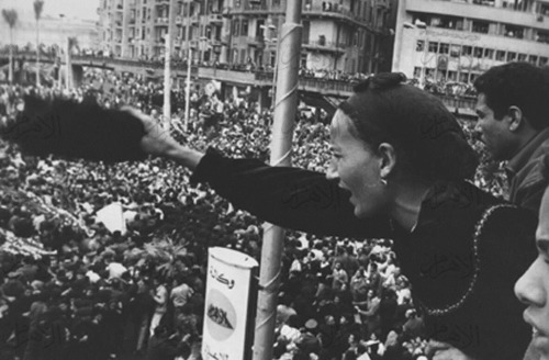 Umm Kalthoum funeral, 40 years ago. Photo: Al Ahram.